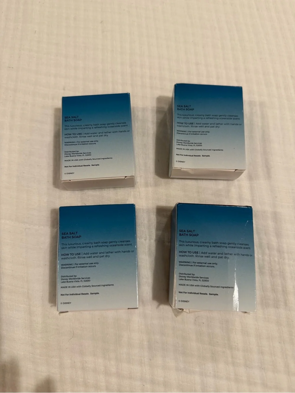 Disney Resorts Sea Salt Bath Soap - Blue Gradient Packaging (Set of 4)